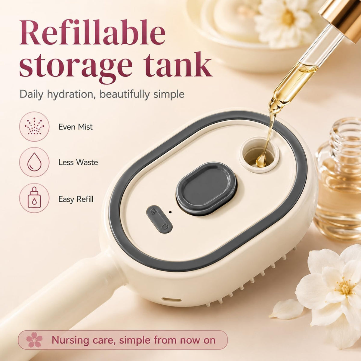 3-in-1 Spray Massage Hair Brush | Anti-Frizz & Self-Cleaning